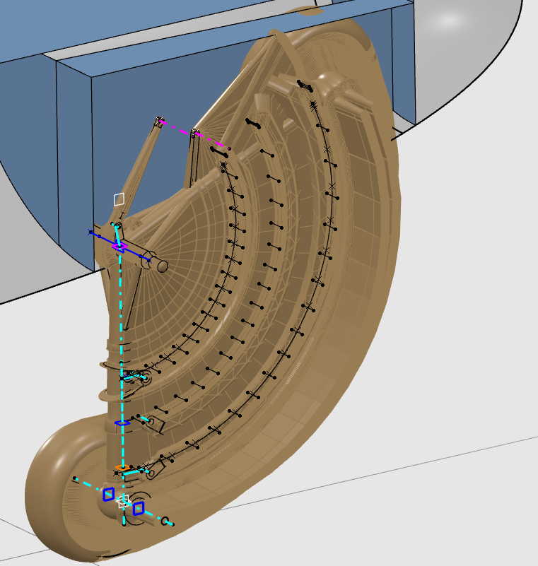 Kinematics in CATIA 3DEXPERIENCE - Landing gear Trace and Swept Volume in context